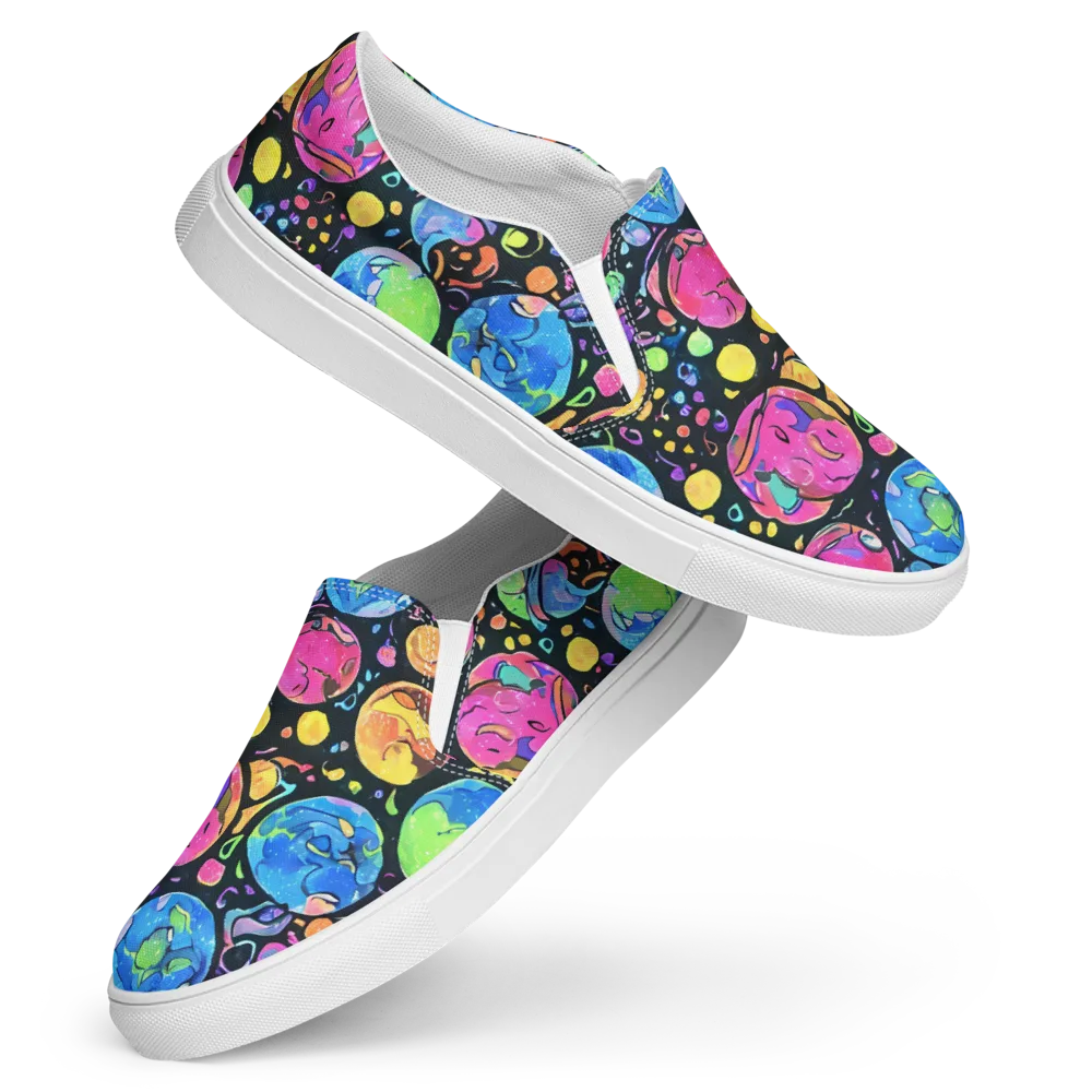 Planet Playground on Women's Slip-On Canvas Shoes — Front