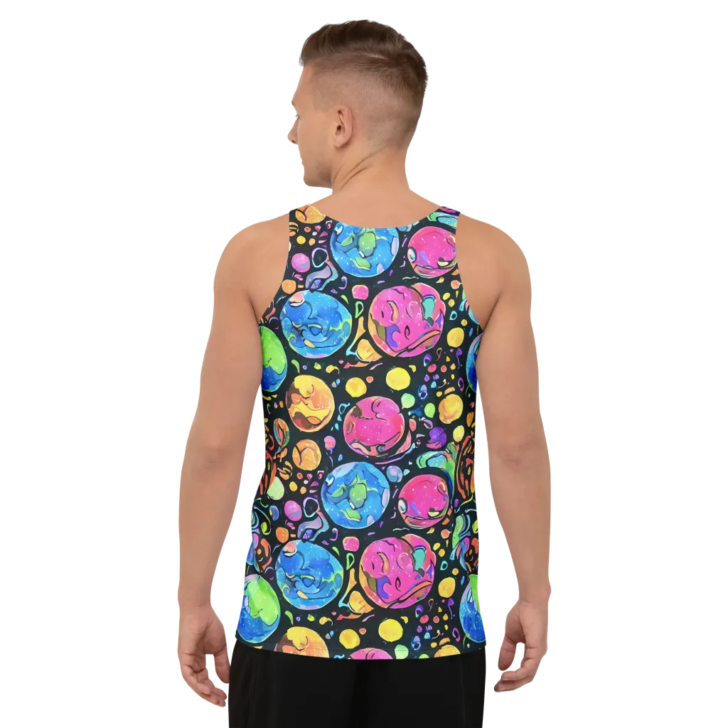 Planet Playground on Men's Tank Top — Back