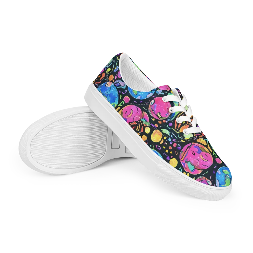 Planet Playground on Men's Lace-Up Canvas Shoes — Right Front