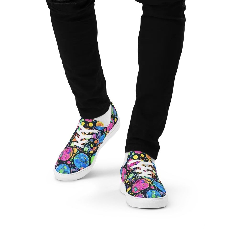 Planet Playground on Men's Lace-Up Canvas Shoes — Front