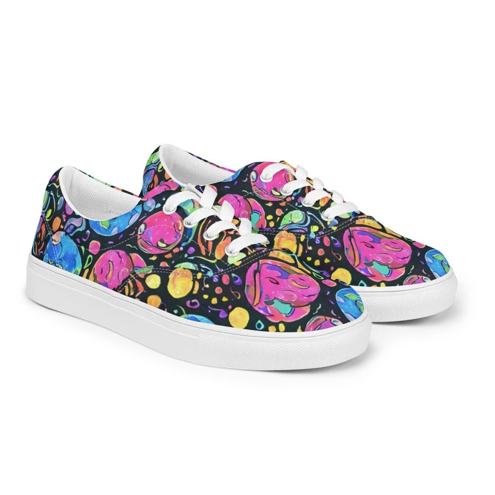 Planet Playground on Men's Lace-Up Canvas Shoes — Right Front