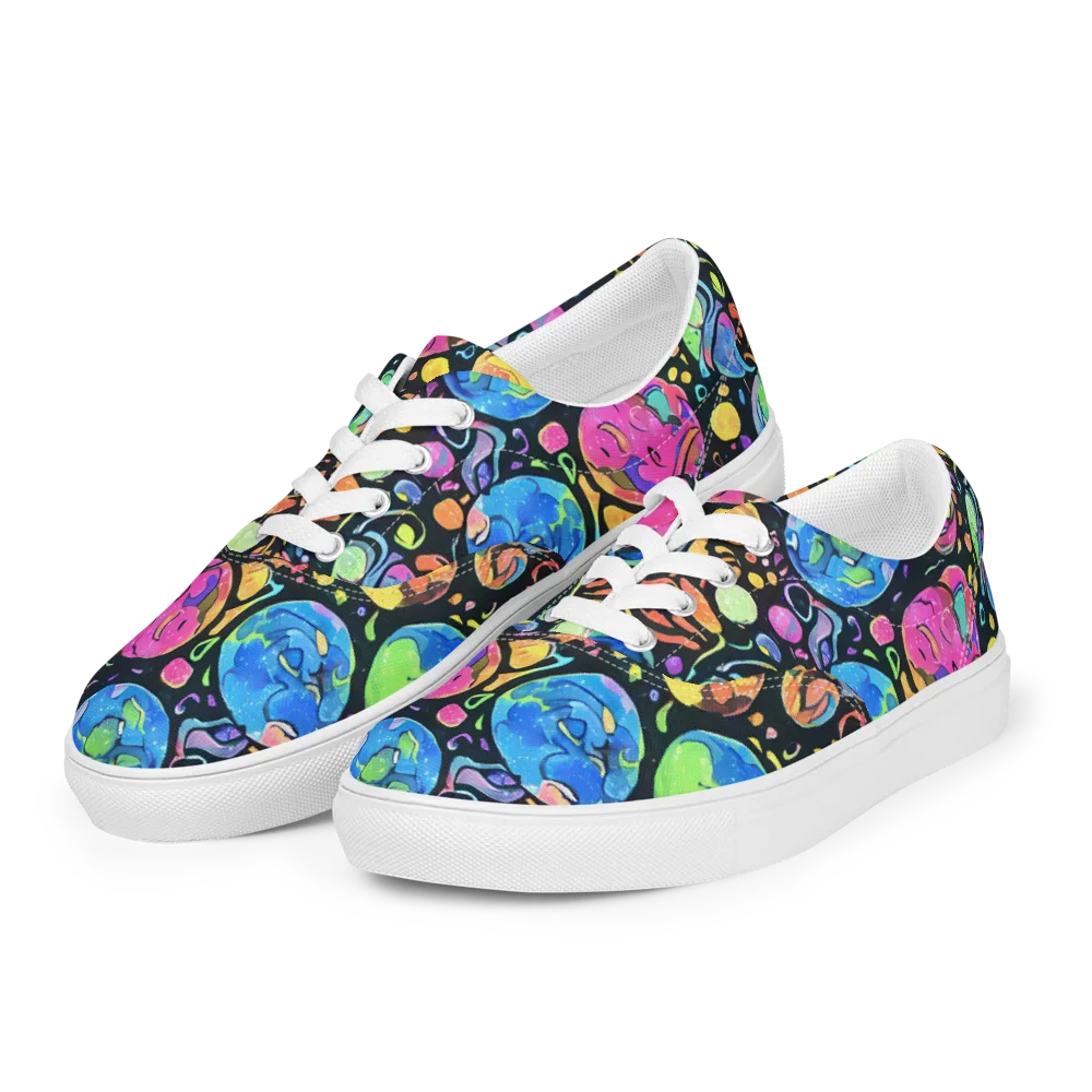 Planet Playground on Men's Lace-Up Canvas Shoes — Left Front