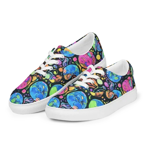 Planet Playground on a Men's Lace-Up Canvas Shoes