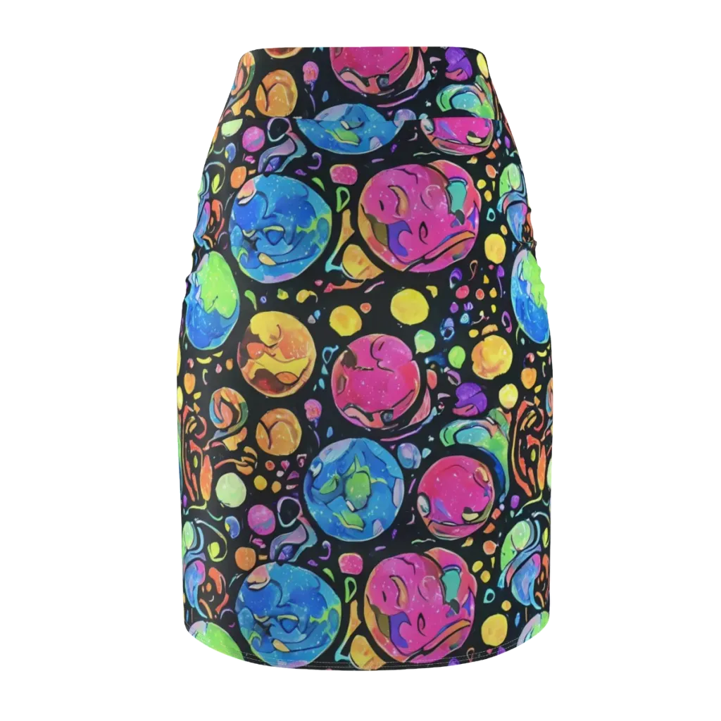 Planet Playground on Pencil Skirt — Back
