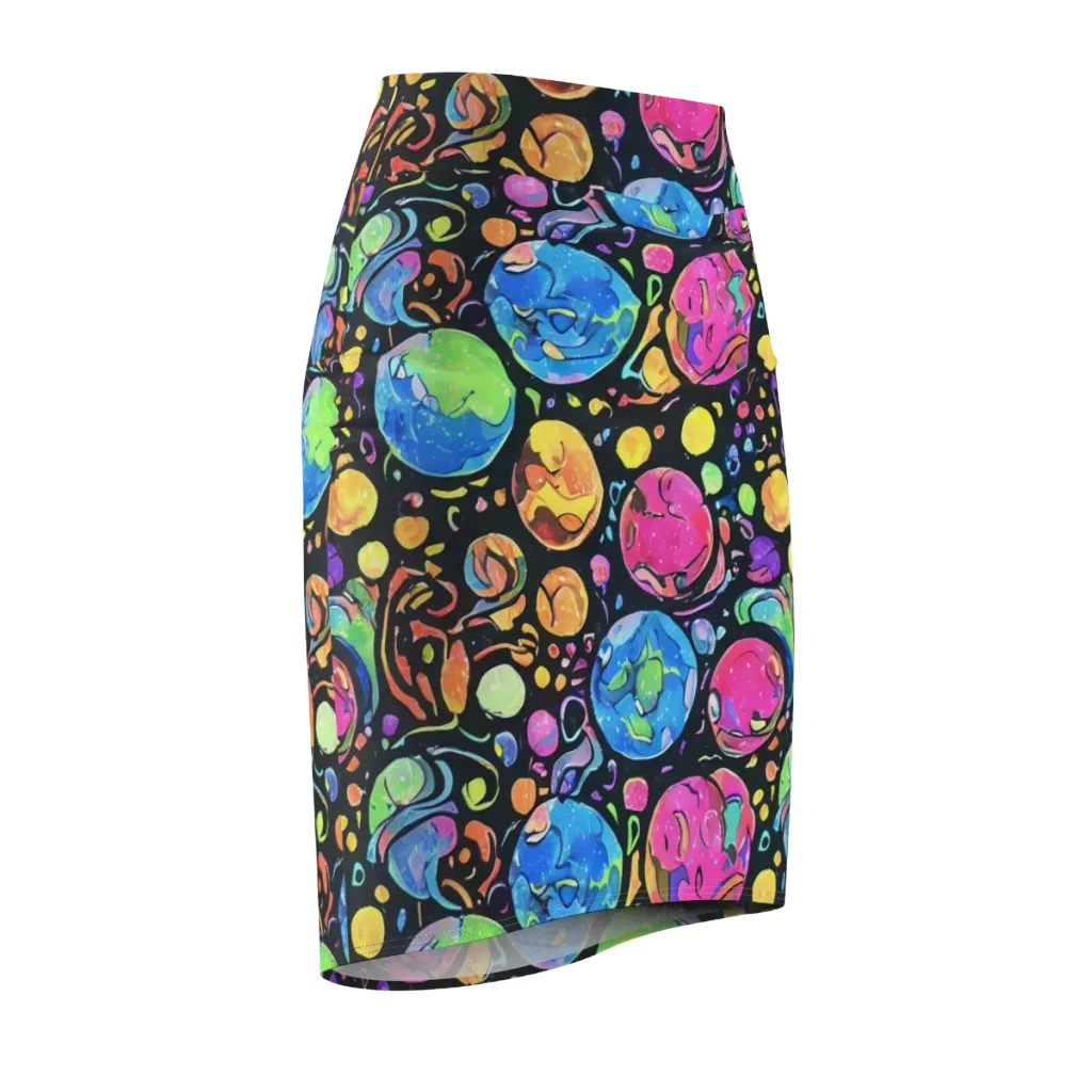 Planet Playground on Pencil Skirt — Front Side