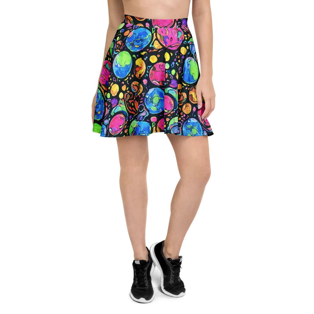 Planet Playground on Skater Skirt — Front
