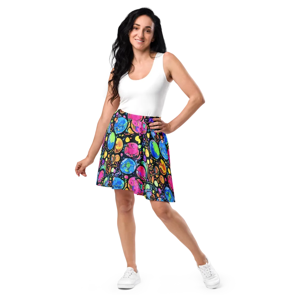Planet Playground on Skater Skirt — Front