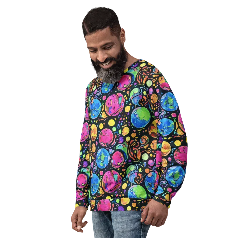 Planet Playground on Sweatshirt — Left Front