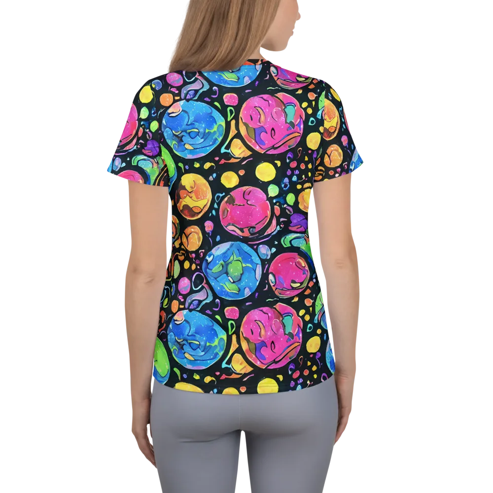 Planet Playground on Women's Athletic T-Shirt — Back