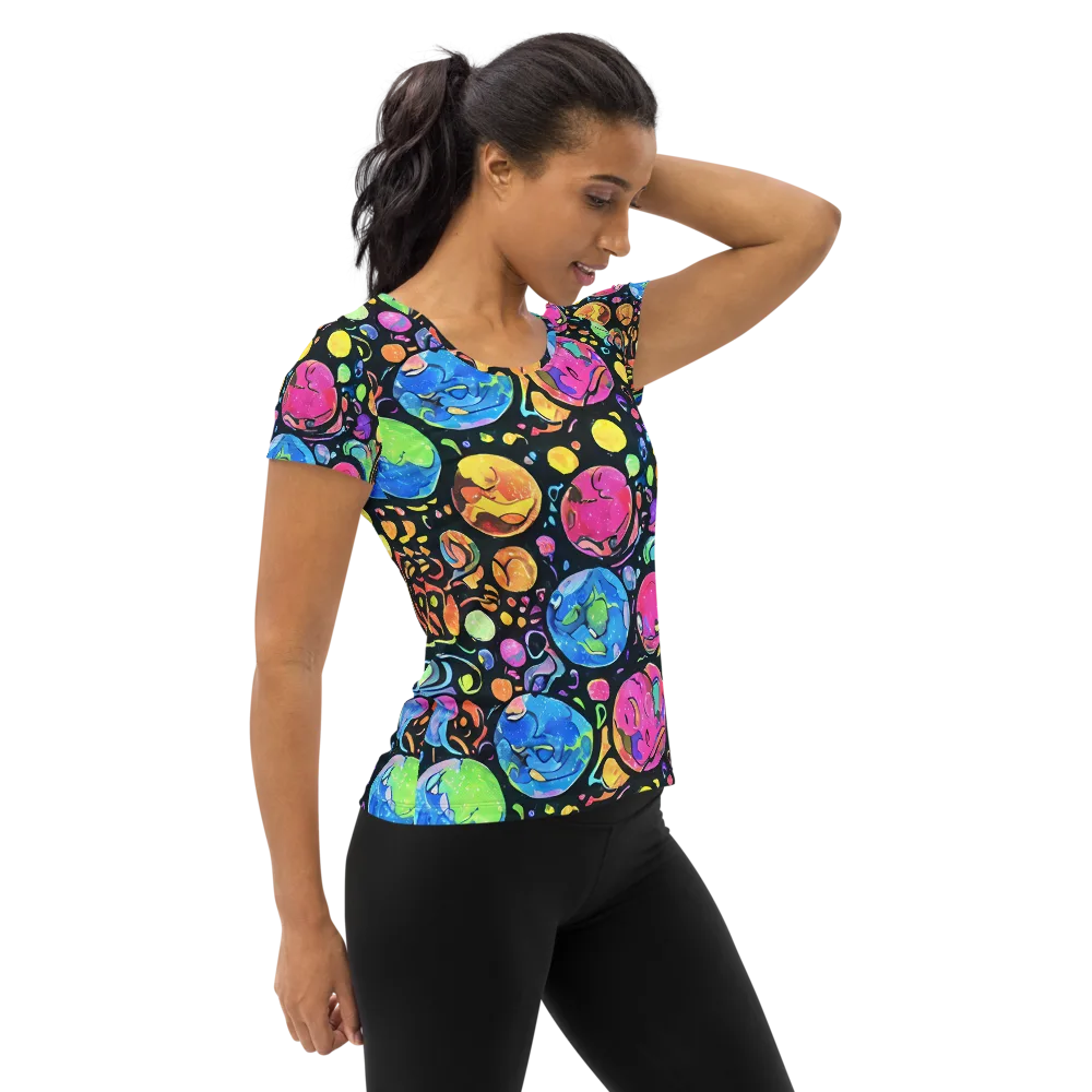 Planet Playground on Women's Athletic T-Shirt — Right