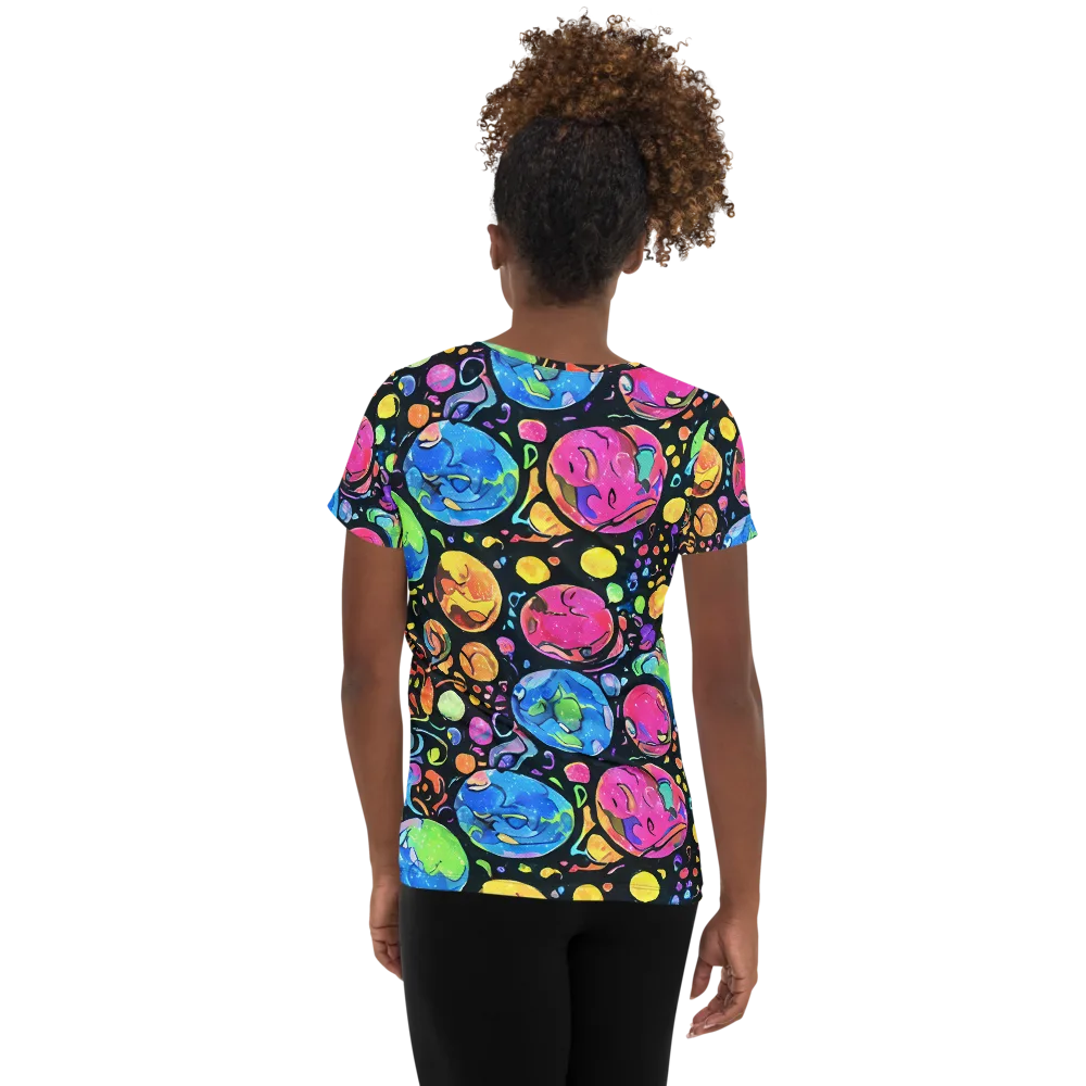 Planet Playground on Women's Athletic T-Shirt — Back