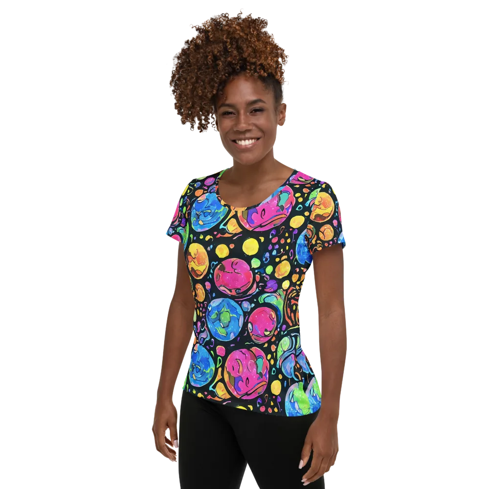Planet Playground on Women's Athletic T-Shirt — Left