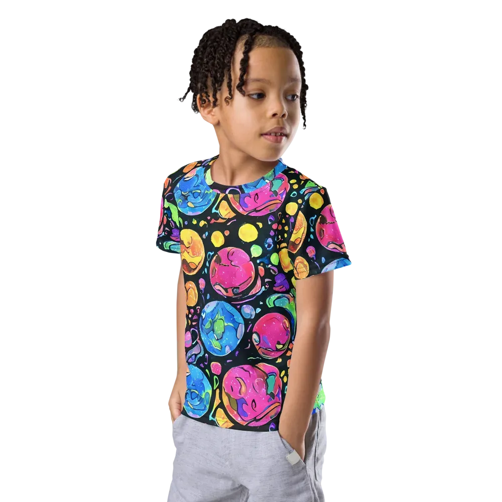 Planet Playground on Kids Crew Neck T-Shirt — Left Front