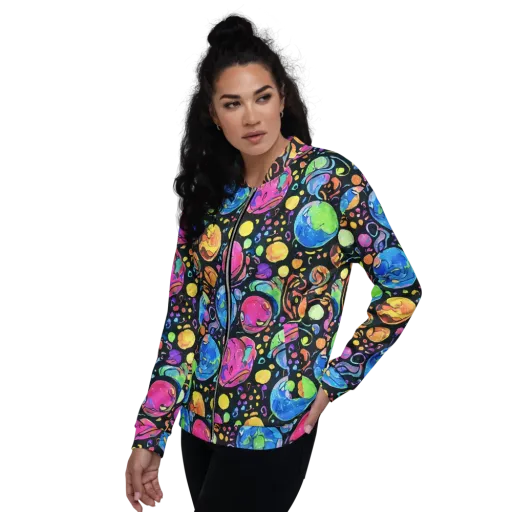 Planet Playground on a Bomber Jacket