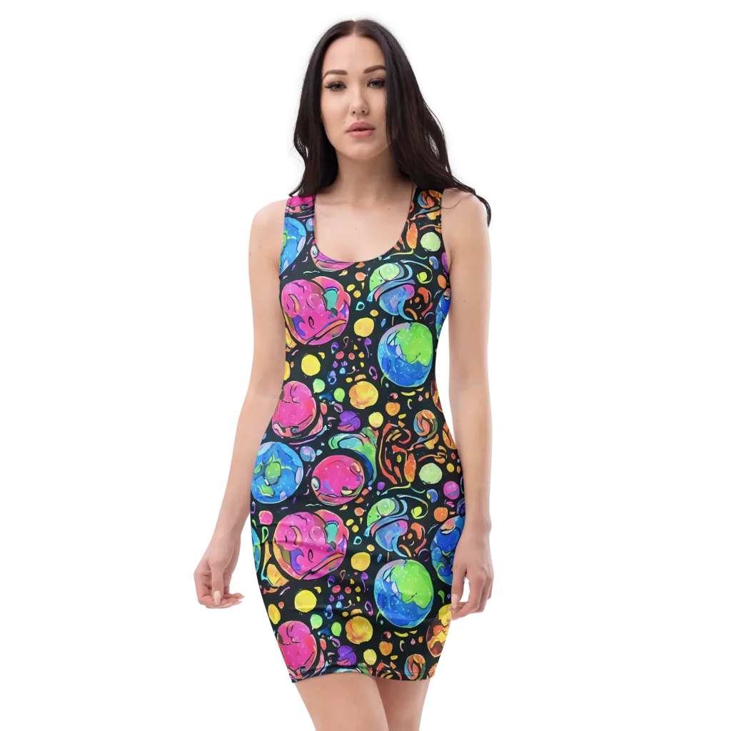 Planet Playground on Bodycon Dress — Front