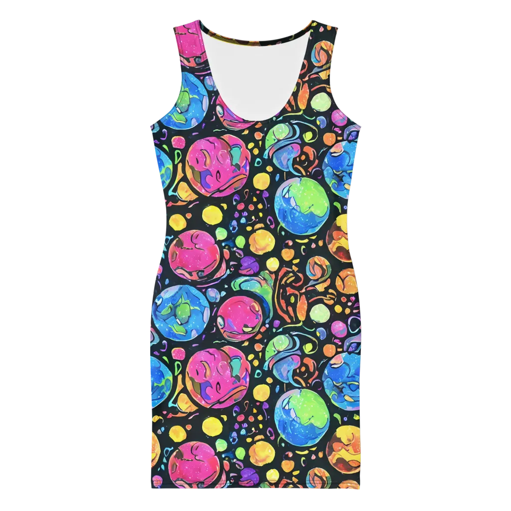 Planet Playground on Bodycon Dress — Front
