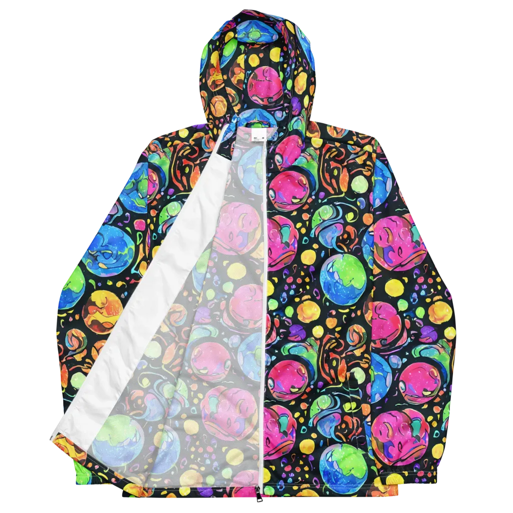 Planet Playground on Men's Windbreaker — Front
