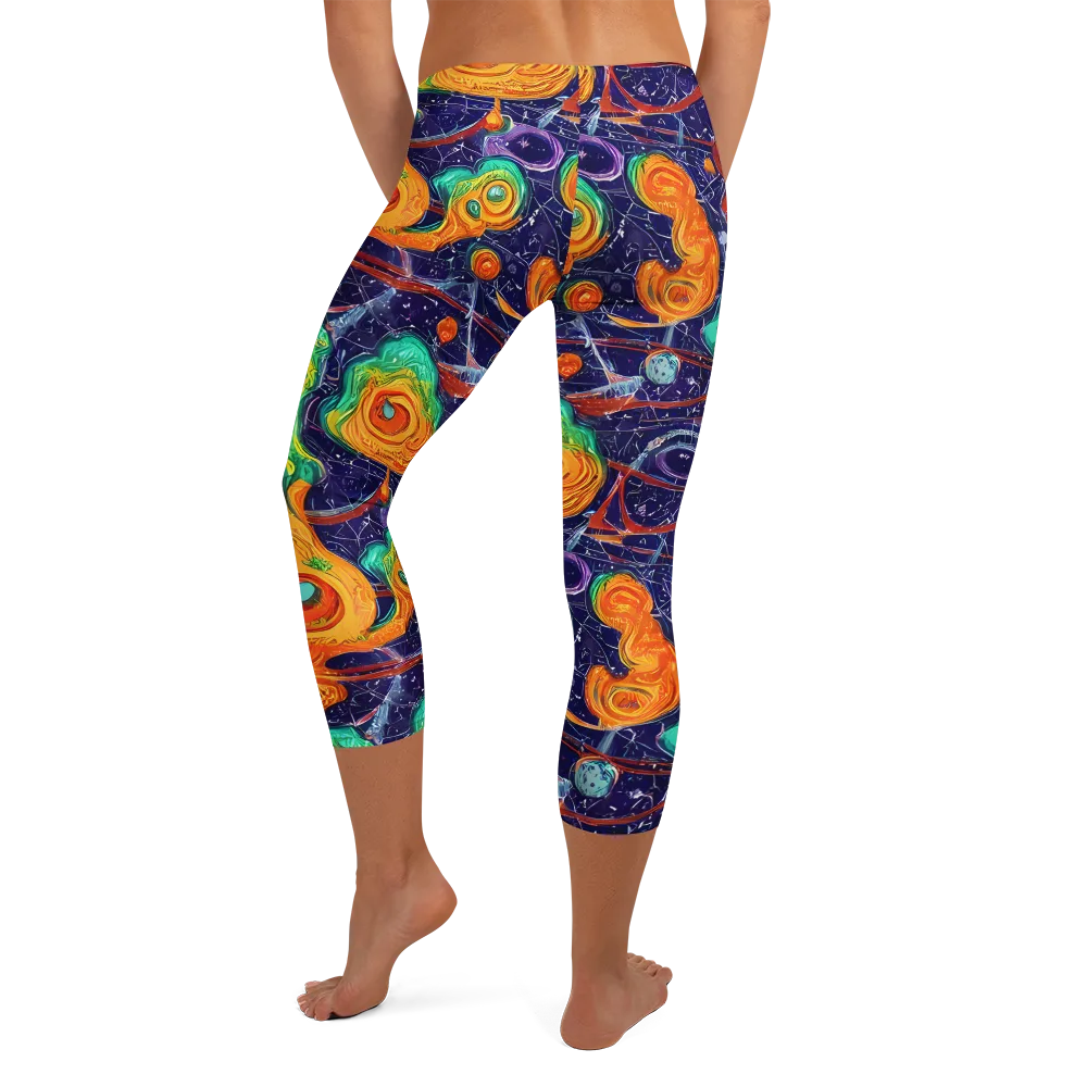 Flame And Frequency on Capri Leggings — Back