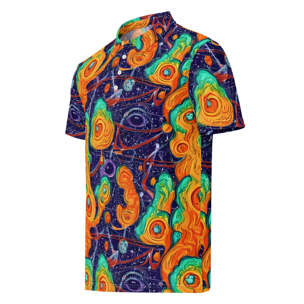 Flame And Frequency on Men's Slim Fit Polo Shirt — Left Front