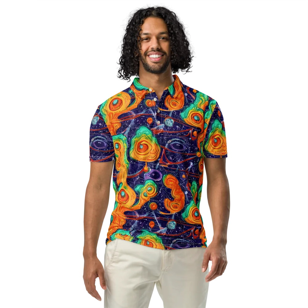 Flame And Frequency on Men's Slim Fit Polo Shirt — Front