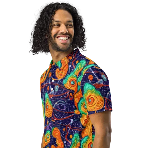 Flame And Frequency on a Men's Slim Fit Polo Shirt