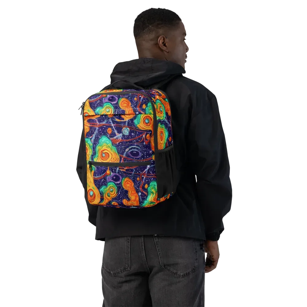 Flame And Frequency on Utility Backpack — Back