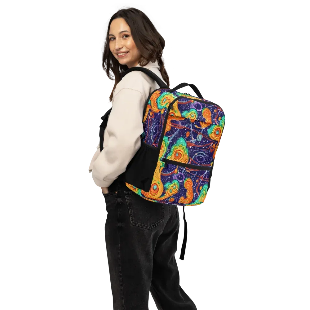 Flame And Frequency on Utility Backpack — Back