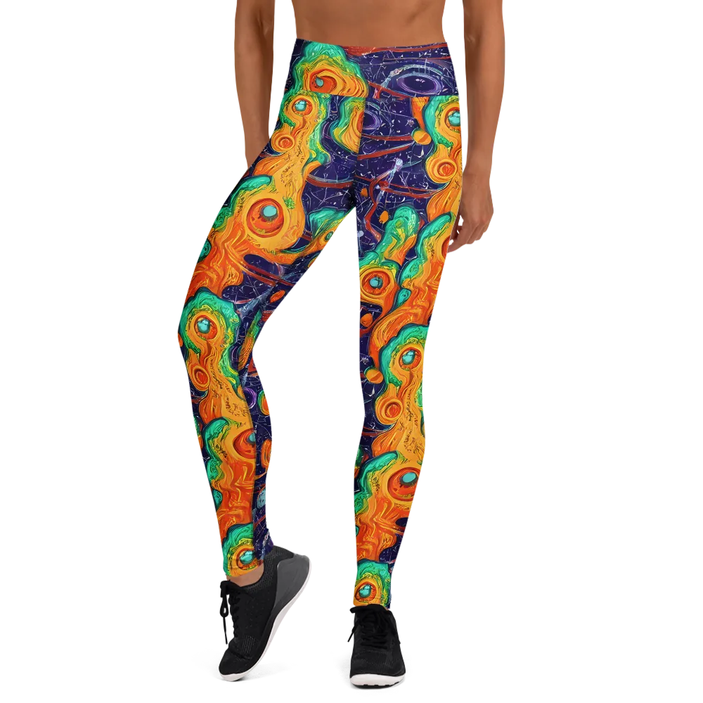 Flame And Frequency on Yoga Leggings — Front