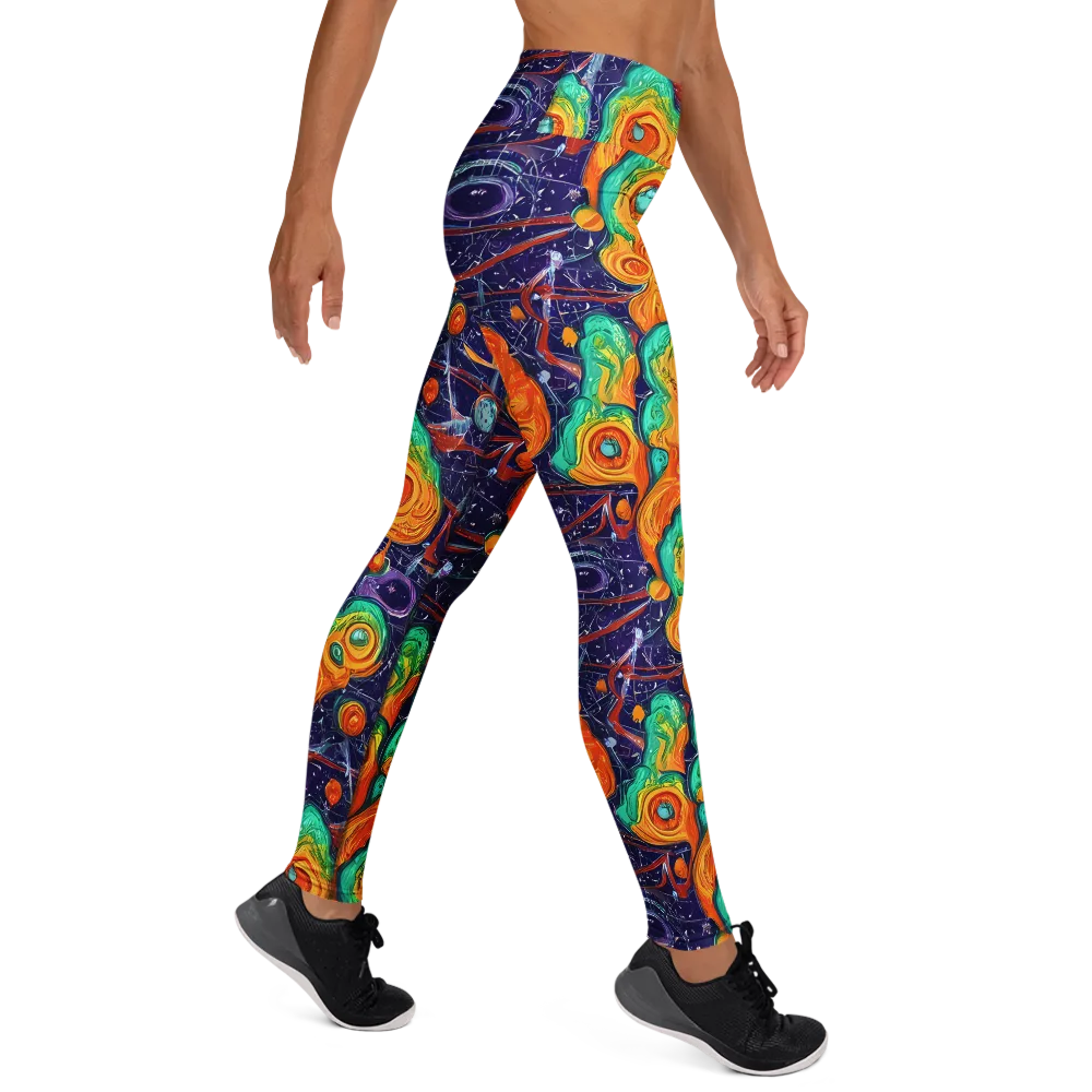 Flame And Frequency on Yoga Leggings — Right