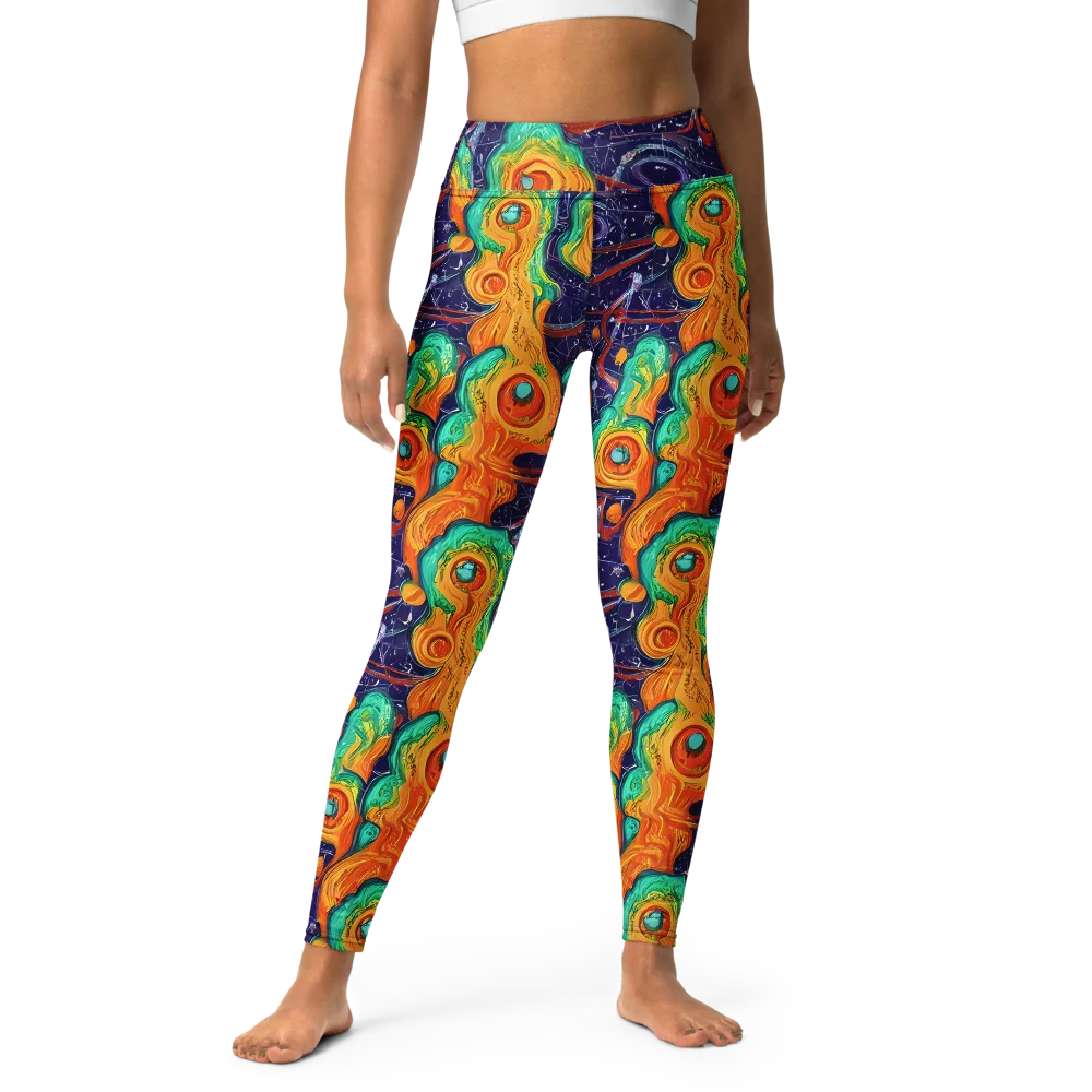 Flame And Frequency on Yoga Leggings — Front