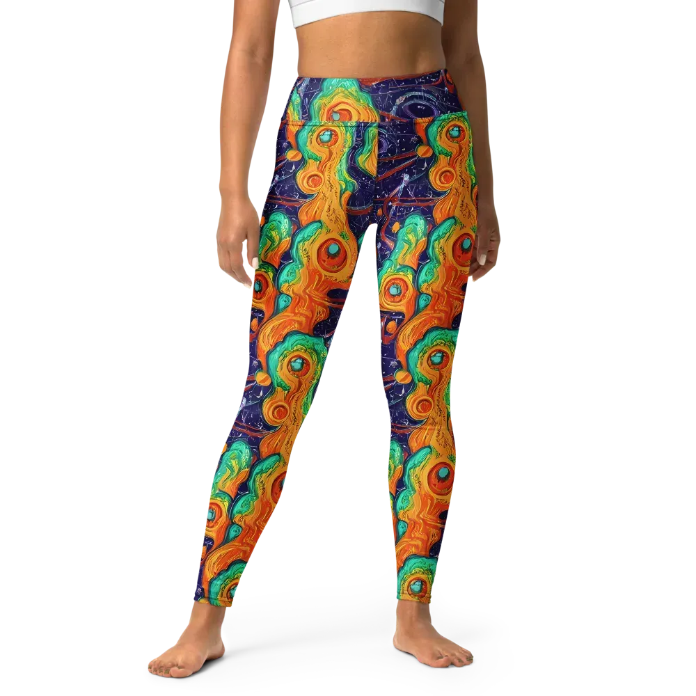 Flame And Frequency on Yoga Leggings — Front