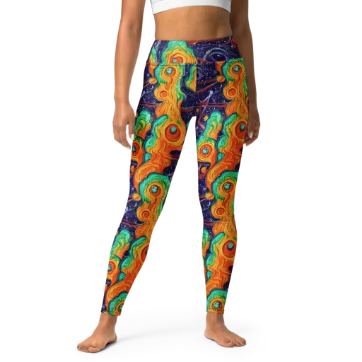 Flame And Frequency on a Yoga Leggings