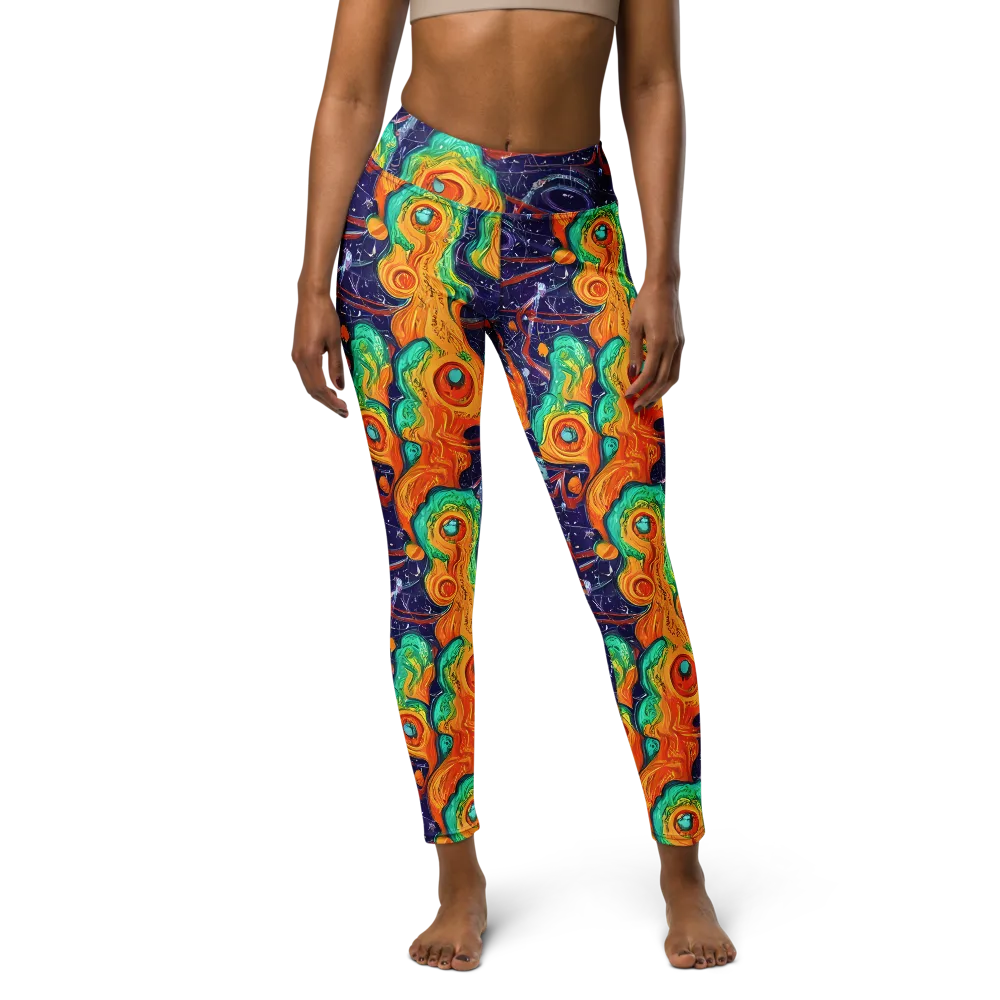 Flame And Frequency on Yoga Leggings — Front