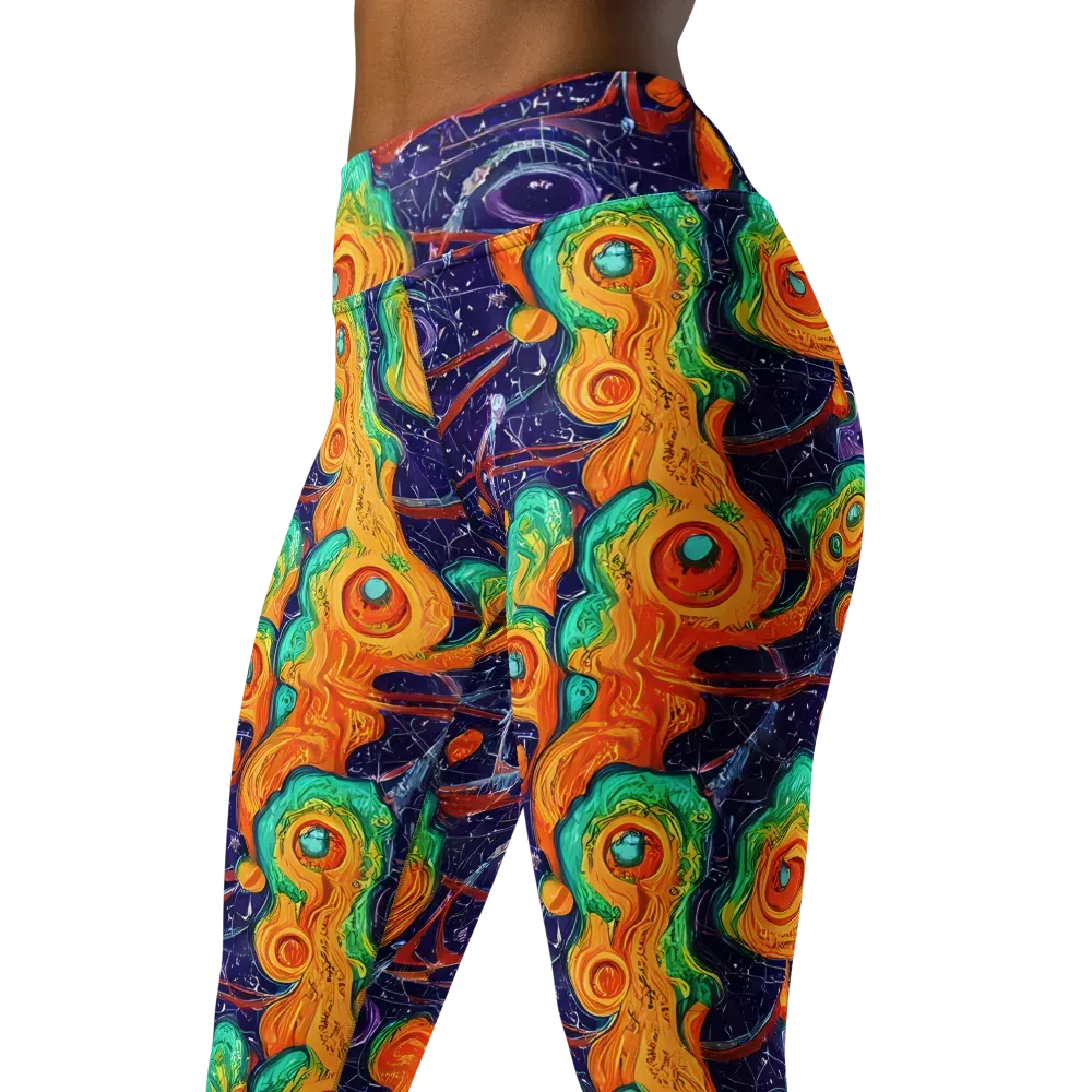 Flame And Frequency on Yoga Leggings — Left Front