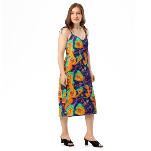 Flame And Frequency on a Slip Dress