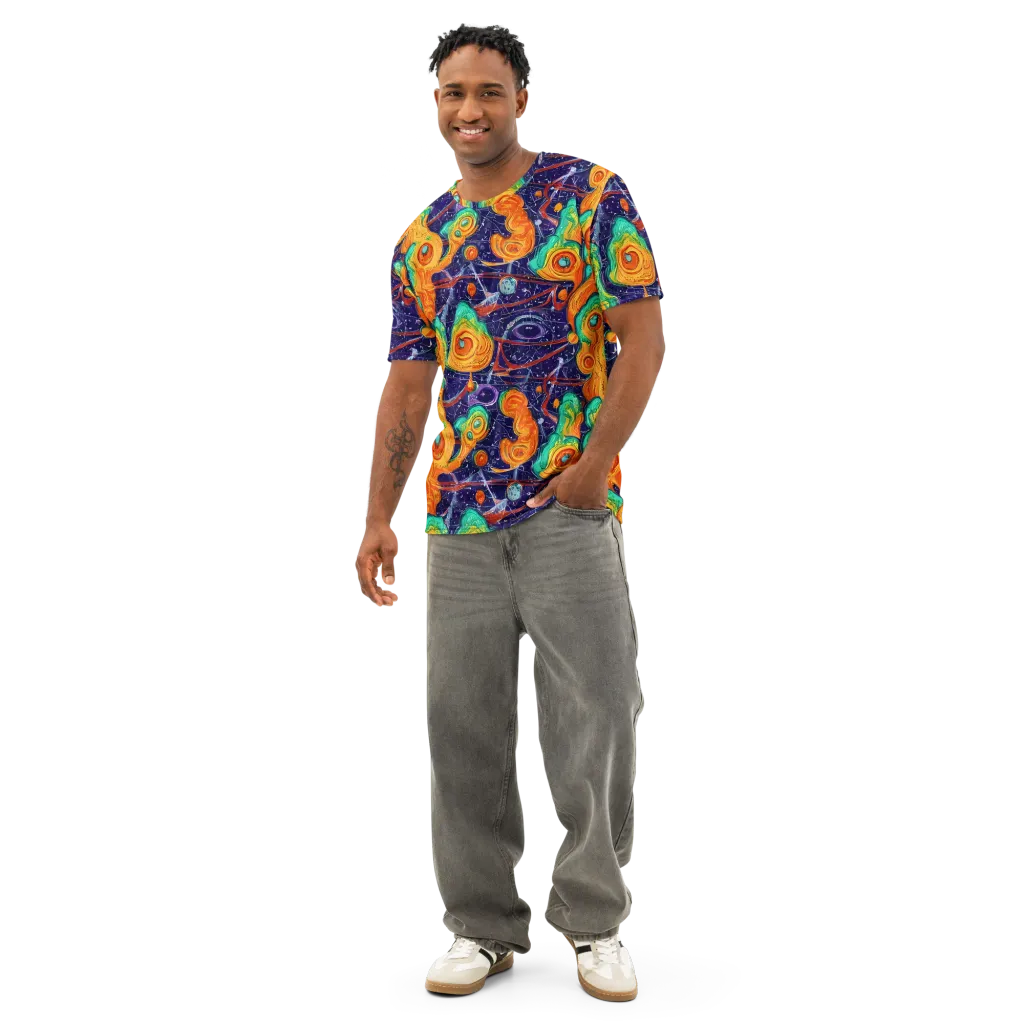 Flame And Frequency on Men's Cotton Crew Neck T-Shirt — Front