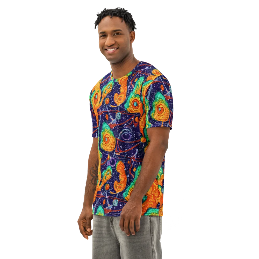 Flame And Frequency on Men's Cotton Crew Neck T-Shirt — Left Front