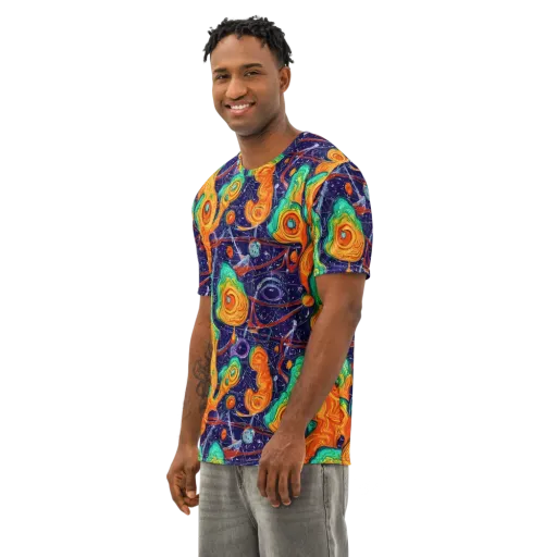 Flame And Frequency on a Men's Cotton Crew Neck T-Shirt