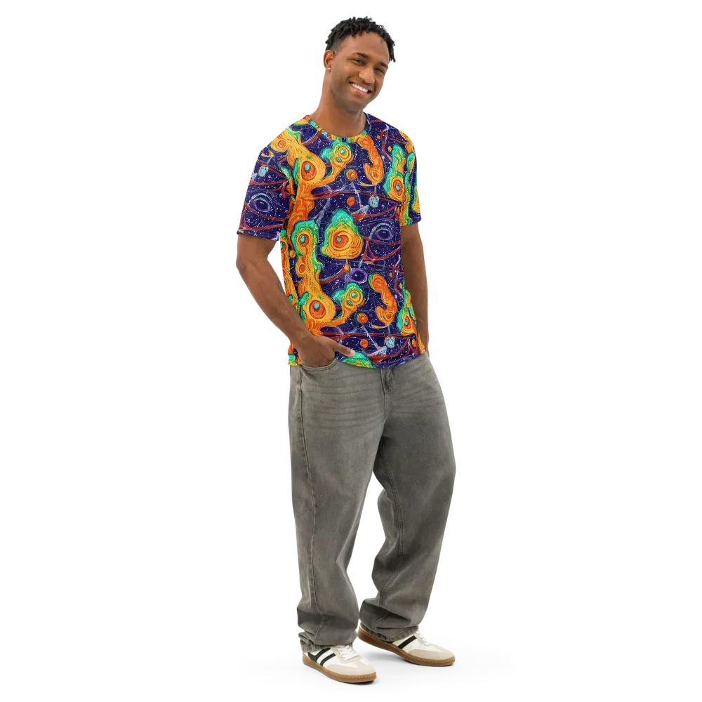 Flame And Frequency on Men's Cotton Crew Neck T-Shirt — Right Front