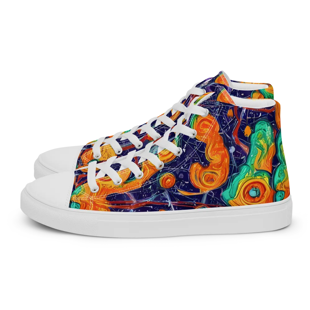 Flame And Frequency on Women's High Top Canvas Shoes — Left