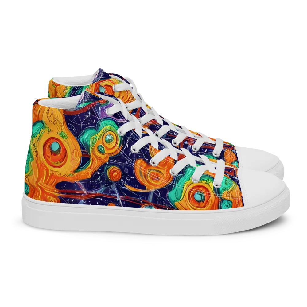 Flame And Frequency on Women's High Top Canvas Shoes — Right