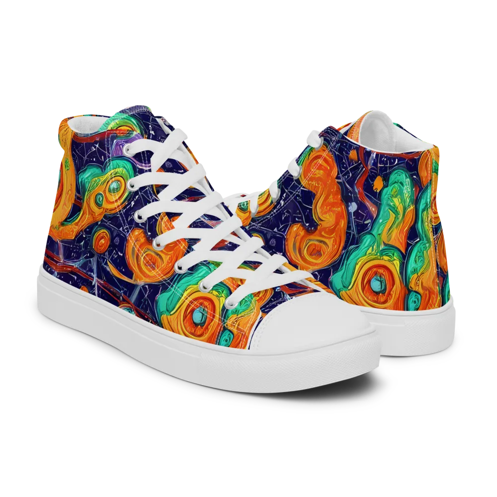 Flame And Frequency on Women's High Top Canvas Shoes — Right