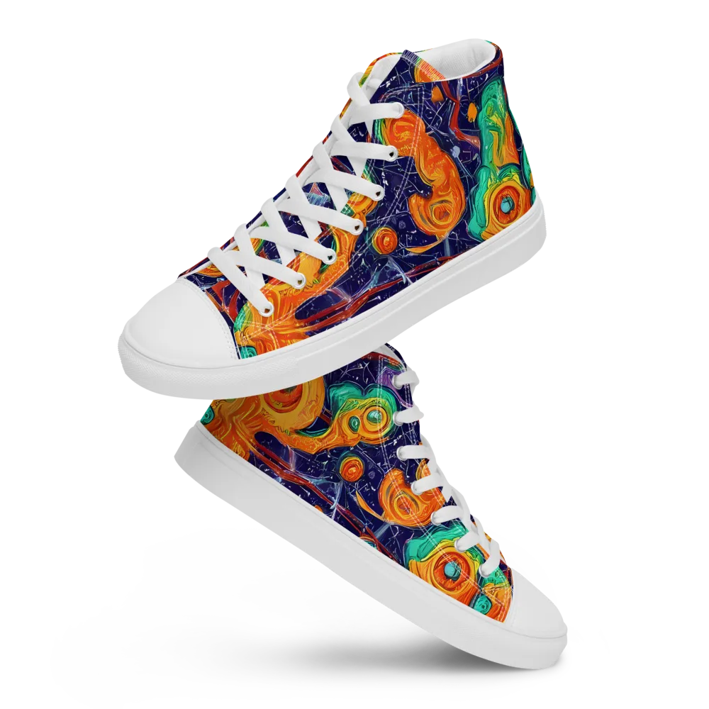 Flame And Frequency on Women's High Top Canvas Shoes — Front