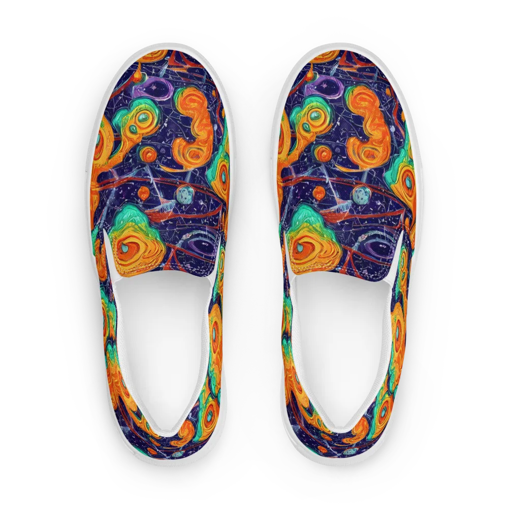 Flame And Frequency on Men's Slip-On Canvas Shoes — Front