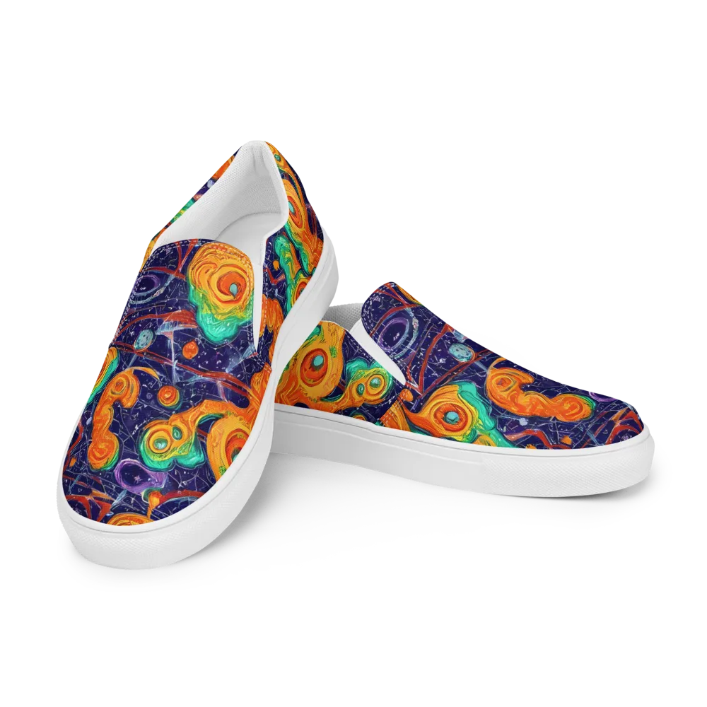 Flame And Frequency on Men's Slip-On Canvas Shoes — Left Front