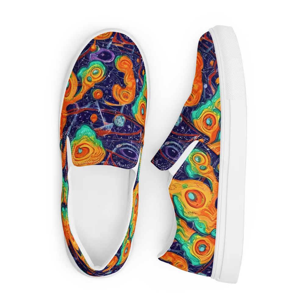Flame And Frequency on Men's Slip-On Canvas Shoes — Front