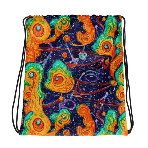 Flame And Frequency on a Drawstring Bag