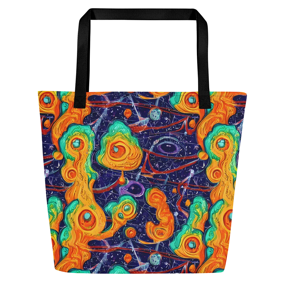 Flame And Frequency on Large Tote Bag W/ Pocket — Front
