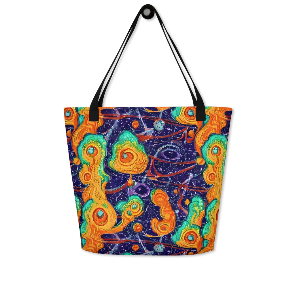 Flame And Frequency on Large Tote Bag W/ Pocket — Front