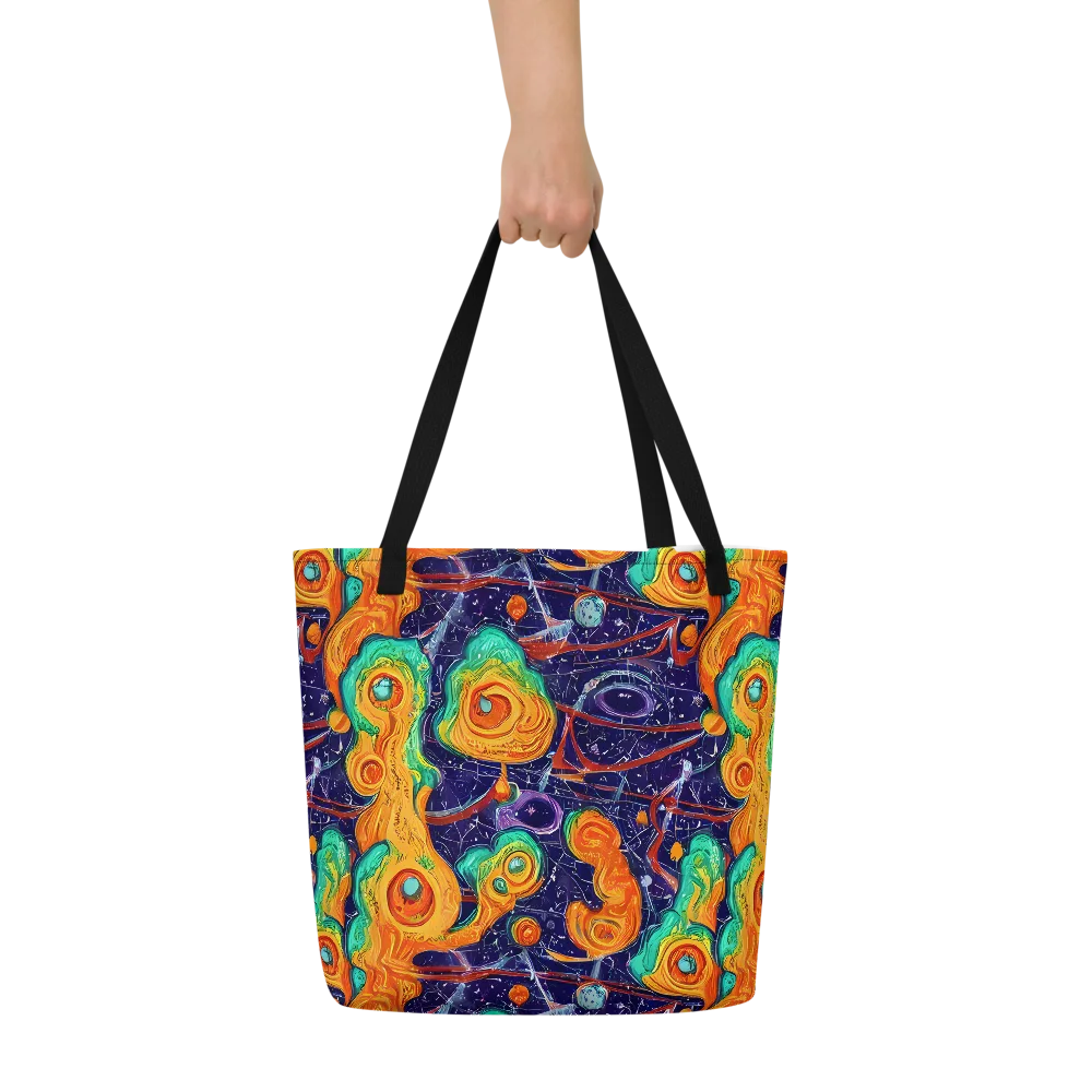 Flame And Frequency on Large Tote Bag W/ Pocket — Front